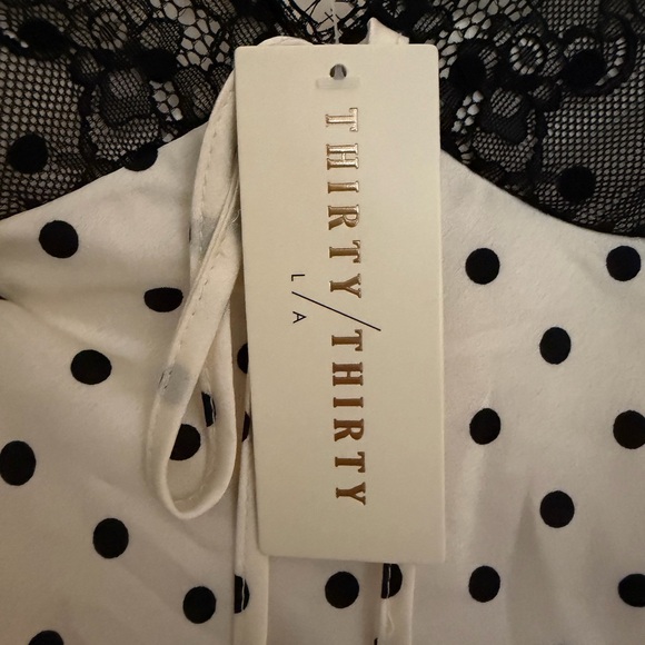 Polka Dot Maxi Dress Black and Cream - Picture 4 of 4